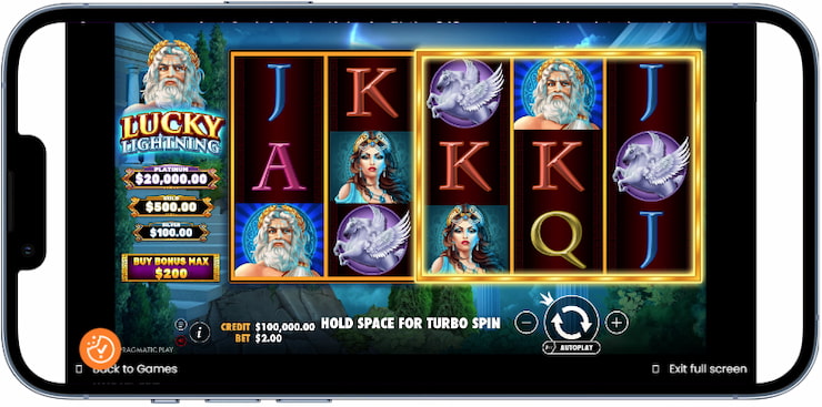 The Lucky Lightning mobile slot.