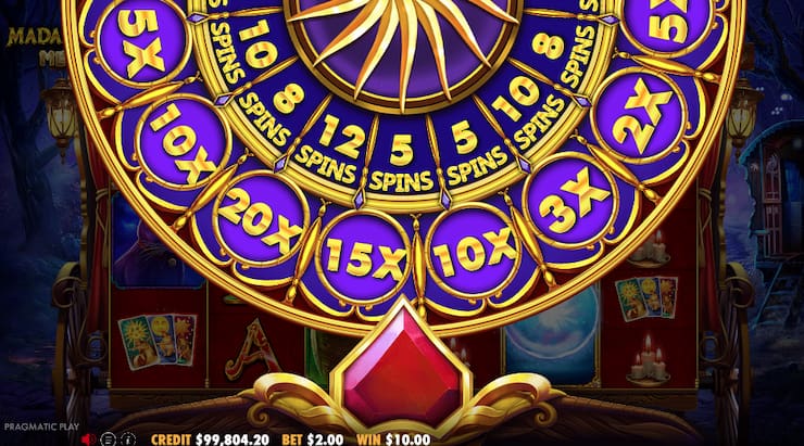 The free spins bonus in the Madame Destiny Megaways slot.