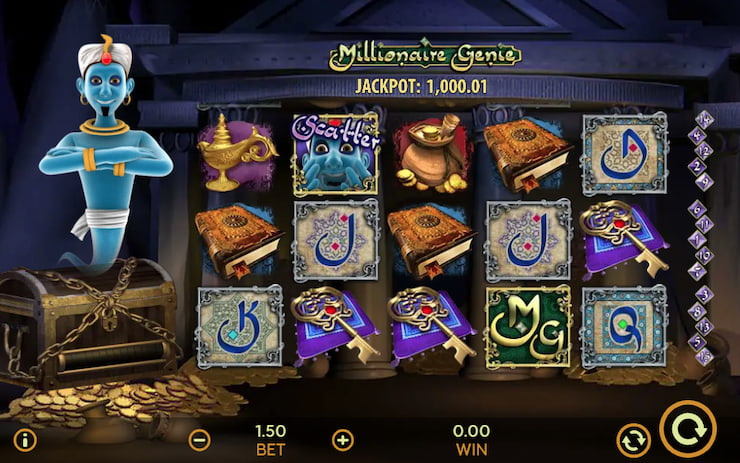 The base game in the Millionaire Genie slot.