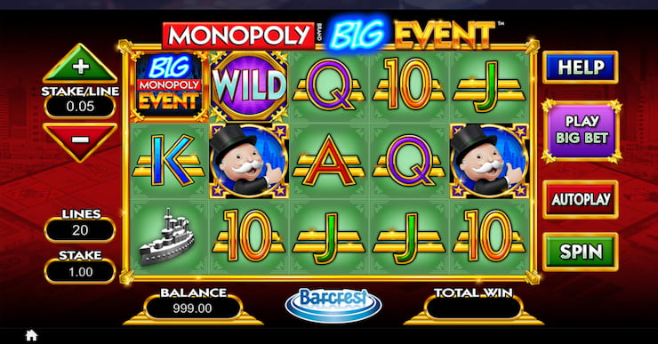 The Monopoly Big Event slot on mobile.