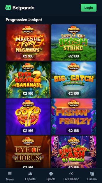 Progressive jackpot slots at Betpanda no register casino