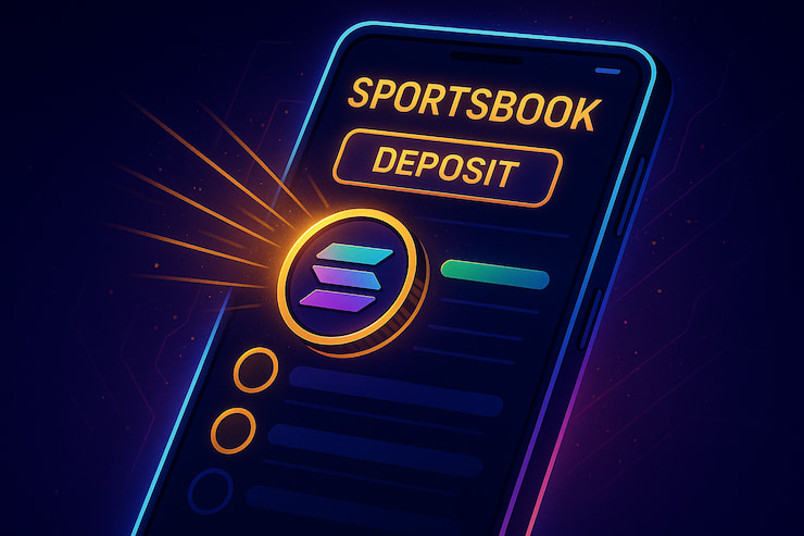 A graphic showing a Solana deposit on mobile.