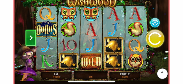 The Wishwood slot on mobile.