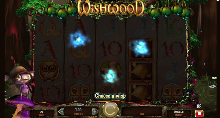 The Magic Tree bonus feature in the Wishwood slot.