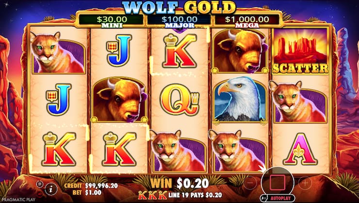 A screenshot of the Wolf Gold base game.