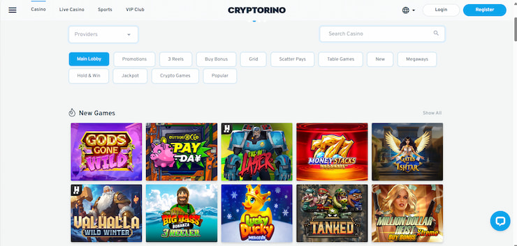 cryptorino casino games