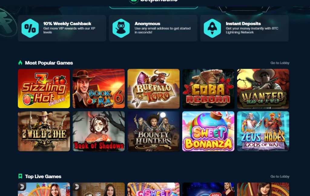 betpanda slot games and welcome promo