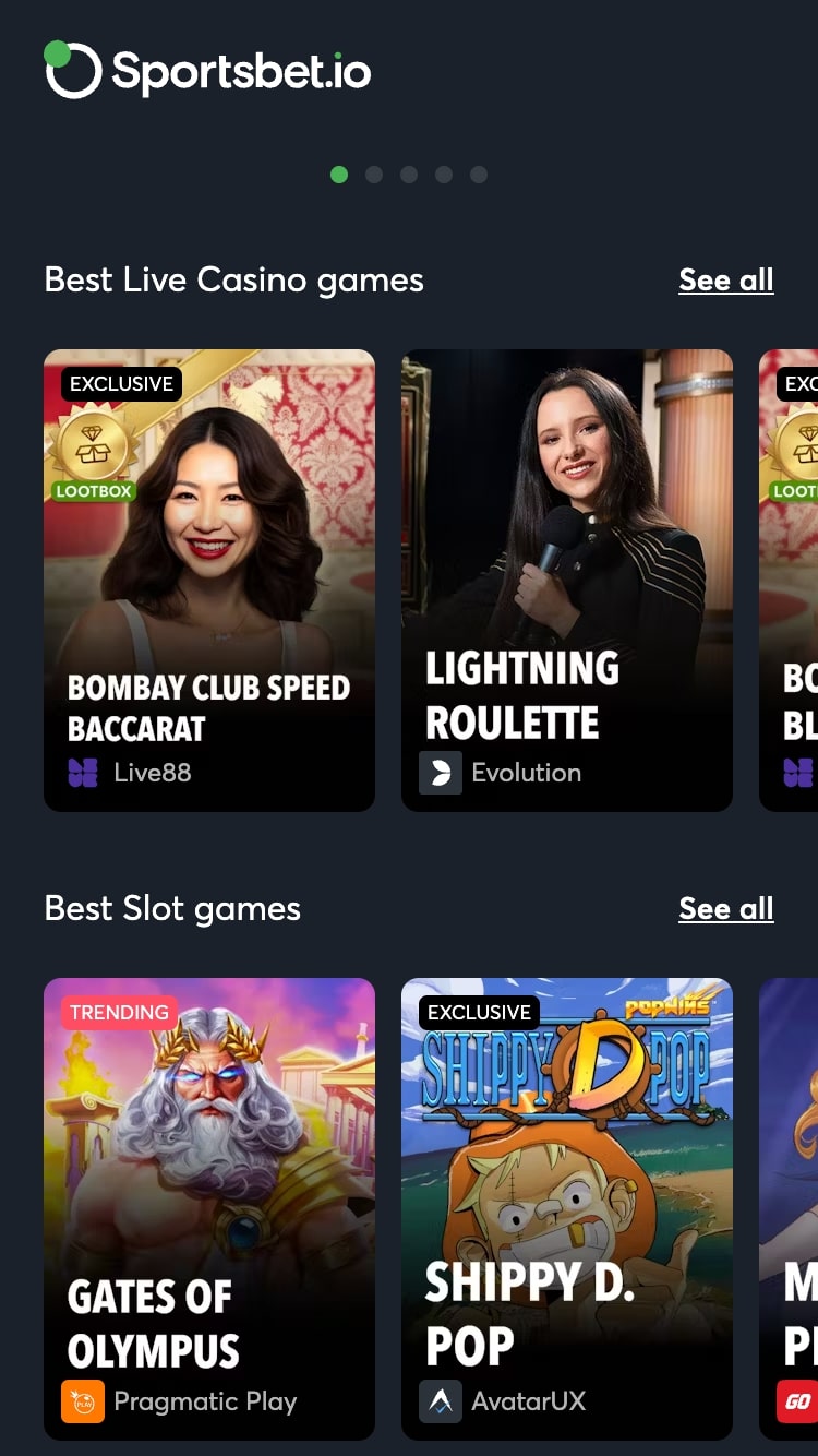 Sportsbet-io casino game list