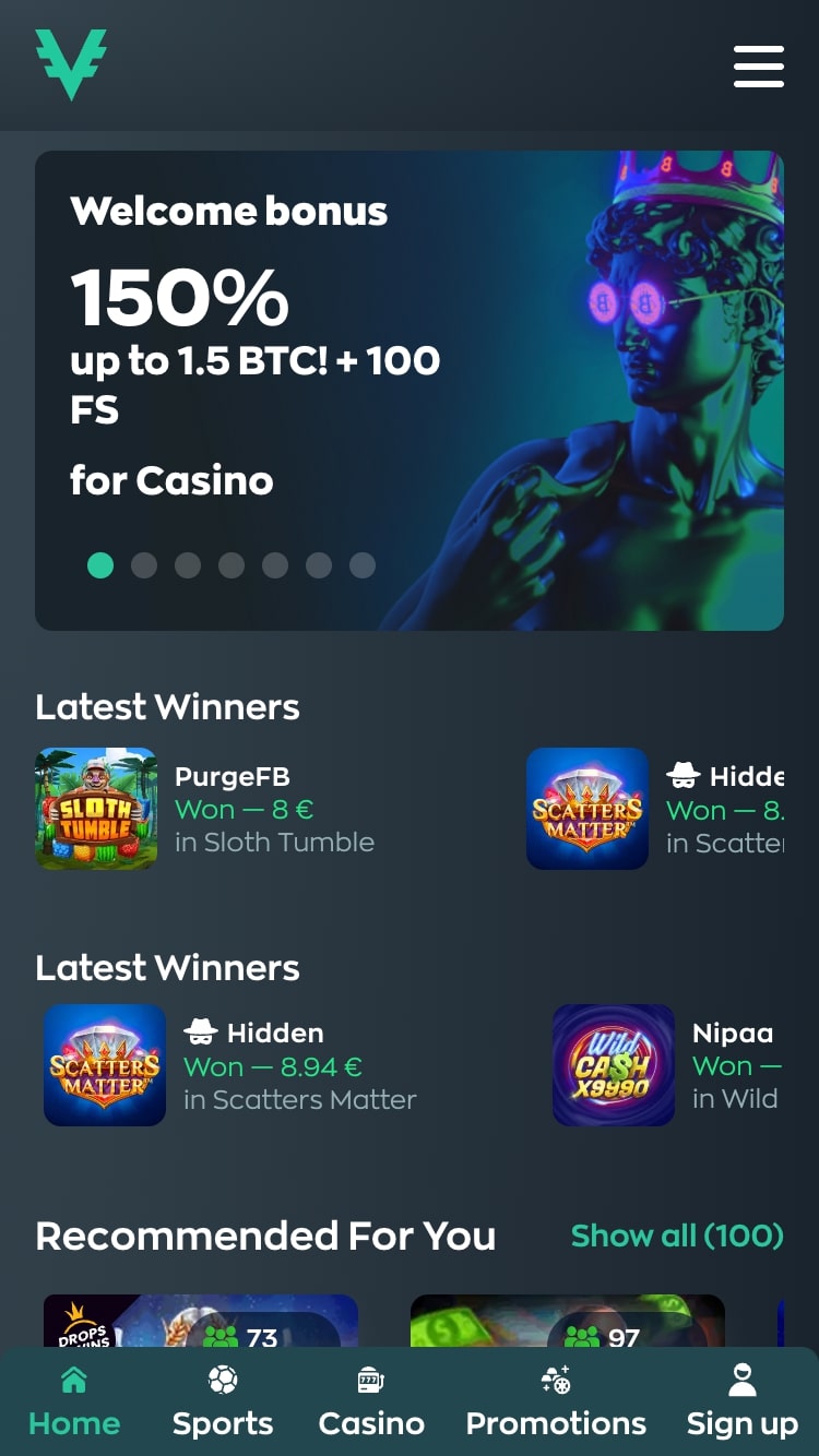 Vave casino welcome offers on mobile app 