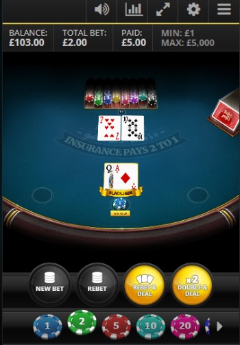 AU mobile blackjack