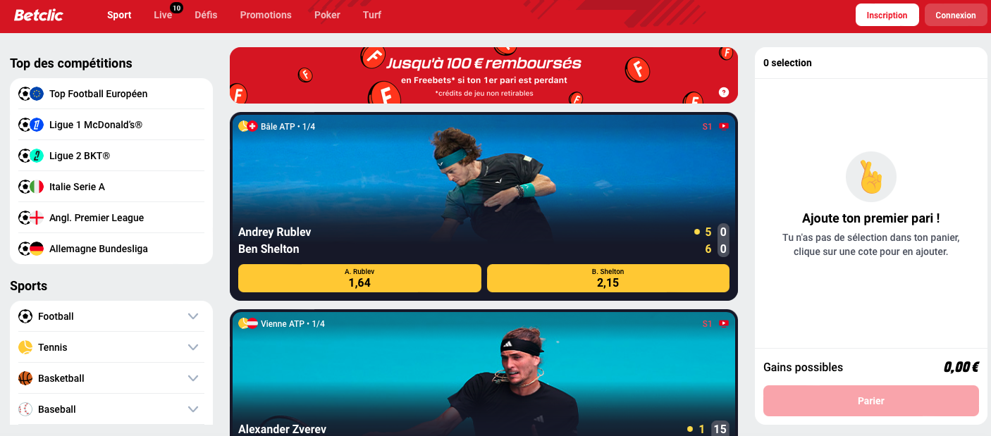 Betclic Homepage