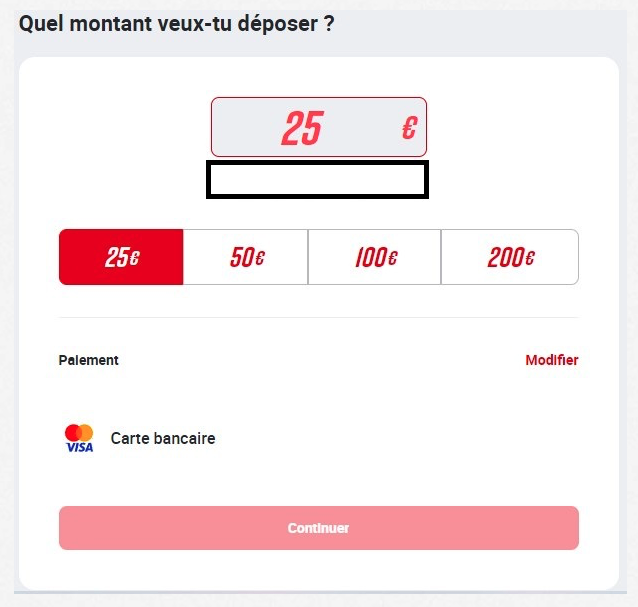 Betclic montant à déposer