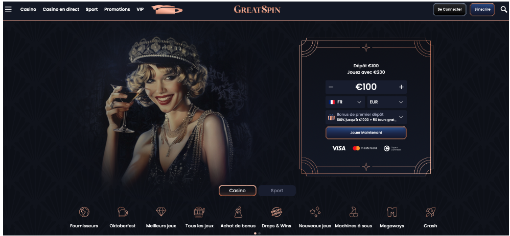 Greatspin casino bonus sans dépôt