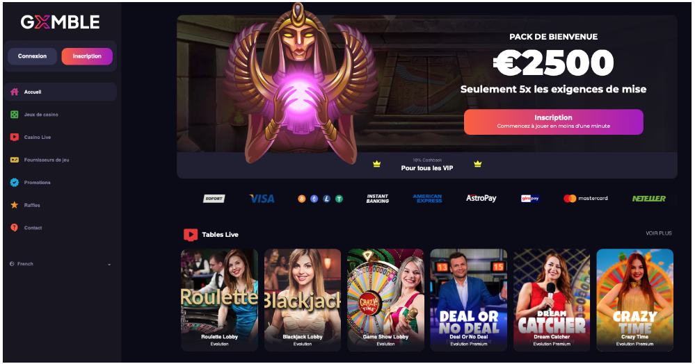 Gxmble casino bonus sans dépôt