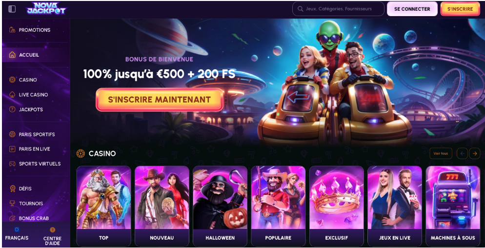 Novajackpot casino bonus sans dépôt