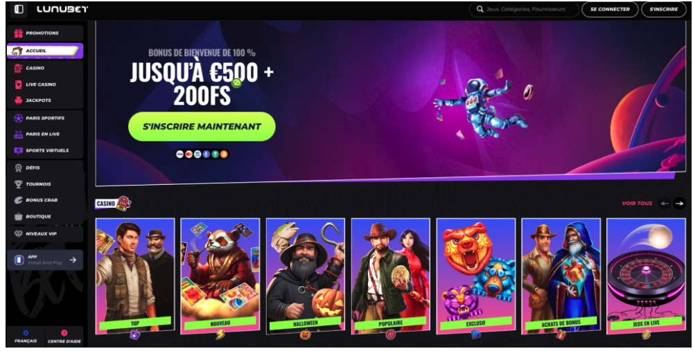 Lunubet casino bonus sans dépôt