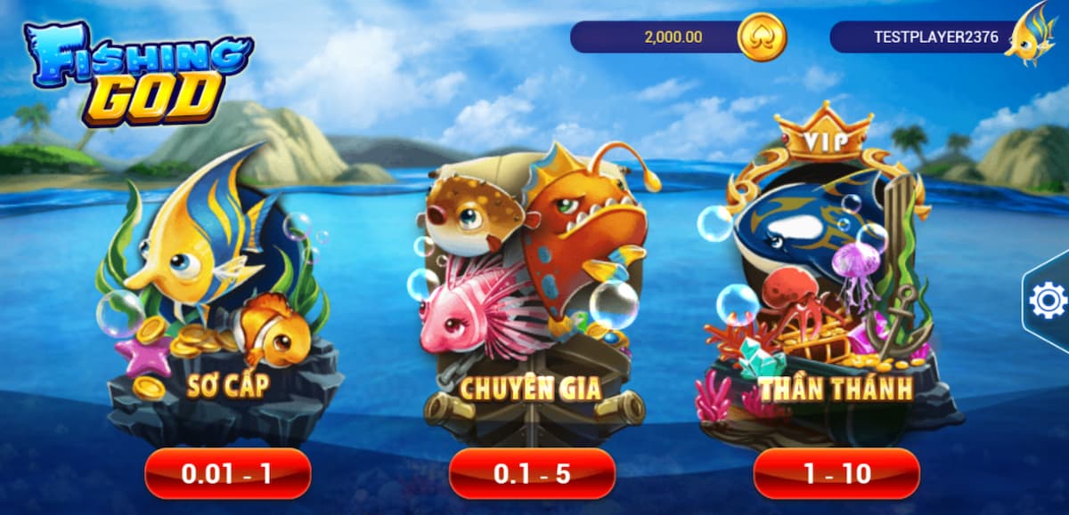 Game God Fishing - Thiên Vương Bắn Cá có nhiều phòng cược