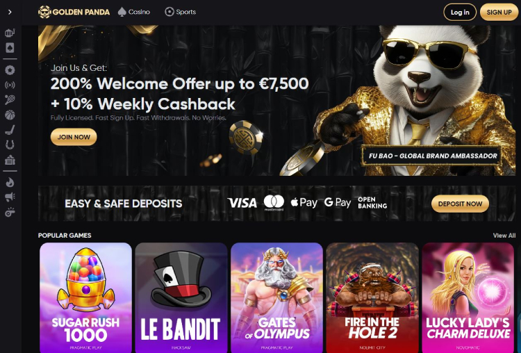 Golden Panda Casino zonder iDIN aanmelding