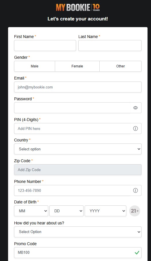 mybookie-registration