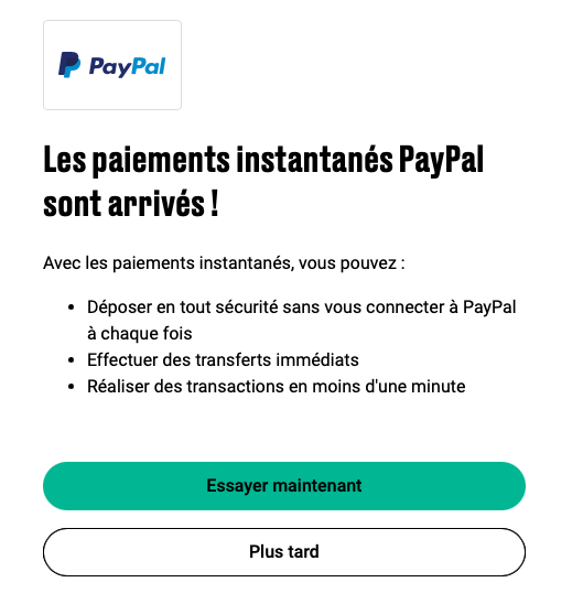 PokerStars paiement instantanés PayPal