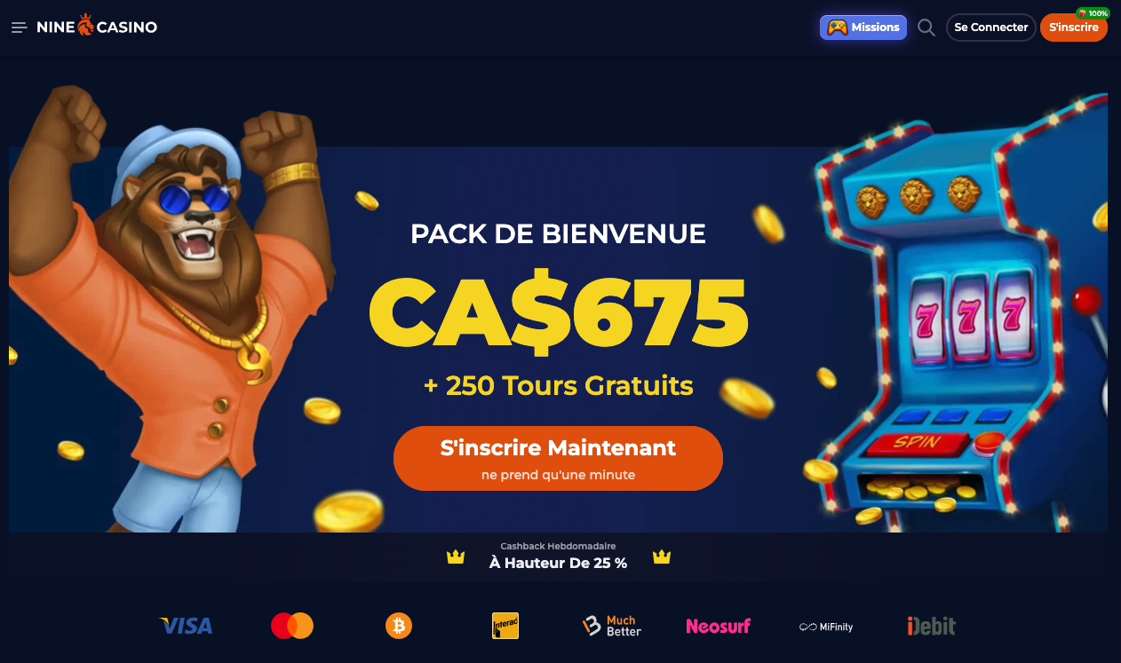 Nine casino meilleur casino en ligne Québec