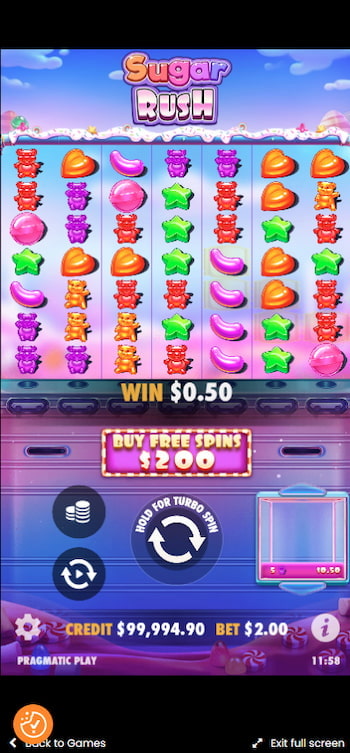 Sugar Rush Slot Review: Mobile Game Grid