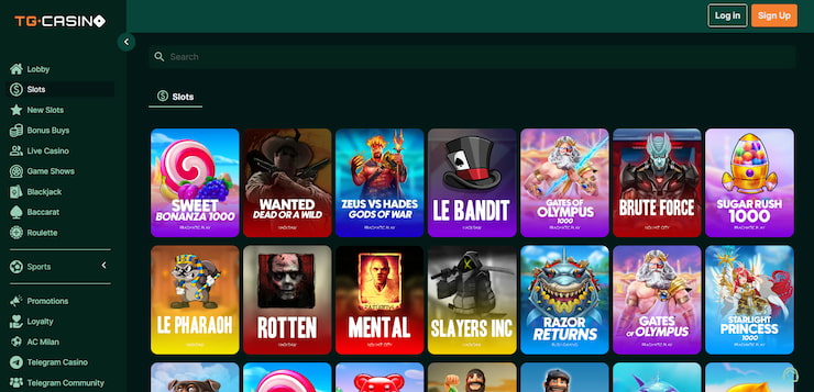 tg casino available games