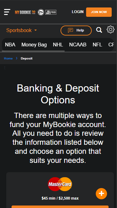 mybookie payment options