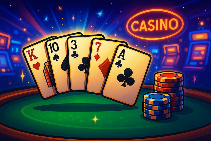 An image of 5 Card Draw poker at a casino.