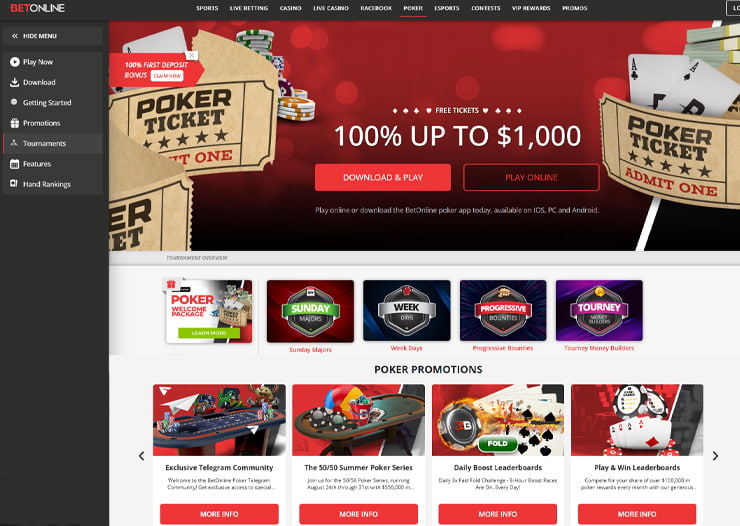 betonline eth poker site poker promotions and welcome bonus