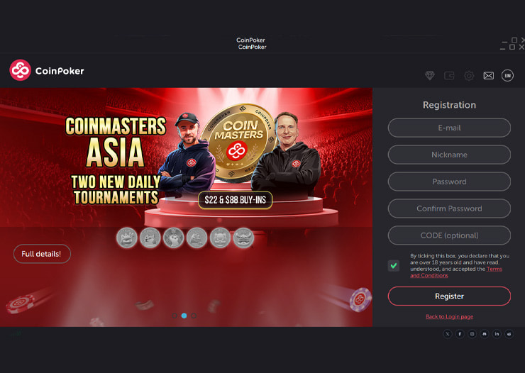 coinpoker eth poker registration and promotion