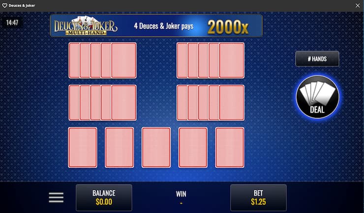 A snapshot of Double Bonus Video Poker at BetOnline Casino