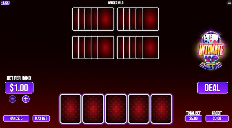 A snapshot of Deuces Wild Video Poker at BetOnline Casino